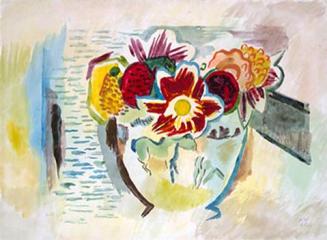 Alfred Wickenburg, Blumenschale, 1932, Aquarell auf Papier, Blattmaße: 50,2 × 68,2 cm, Albertin ...