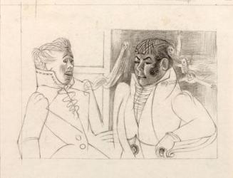 Alfred Wickenburg, Illustration zu Nikolai Gogols "Die Toten Seelen": Manilov riss den Mund auf ...