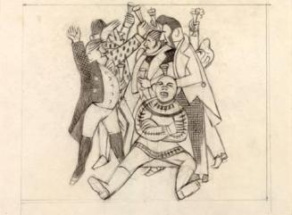 Alfred Wickenburg, Illustration zu Nikolai Gogols "Die Toten Seelen": Die Feier, um 1948, Schwa ...