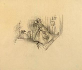 Alfred Wickenburg, Illustration zu Nikolai Gogols "Die Toten Seelen":...flatterte aus der Tür e ...