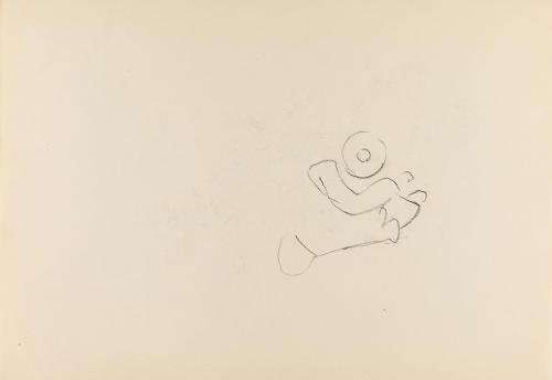 Alfred Wickenburg, Skizze, 1950/1954, Kohle auf Papier, Blattmaße: 20,6 × 29,7 cm, Privatbesitz