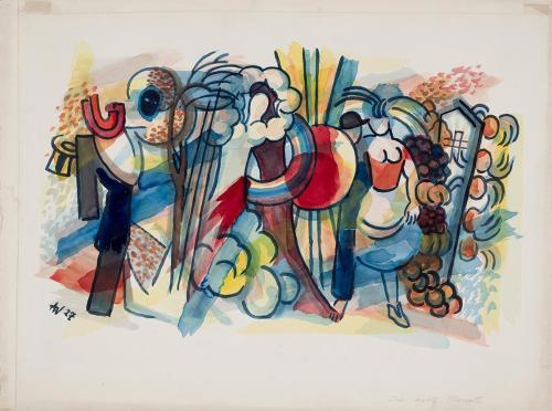 Alfred Wickenburg, Die zwölf Monate, 1927, Aquarell auf Papier, Blattmaße: 51 × 68 cm, Neue Gal ...