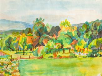 Alfred Wickenburg, Landschaft, 1930/1935, Aquarell auf Papier, Blattmaße: 29 × 41 cm, Privatbes ...