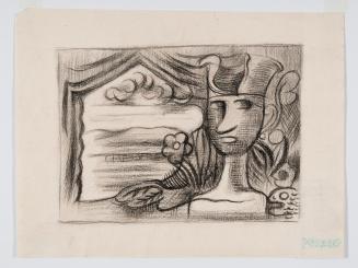 Alfred Wickenburg, Bühnenelemente, 1945/1950, Kohle auf Papier, Blattmaße: 22,6 × 30 cm, Neue G ...