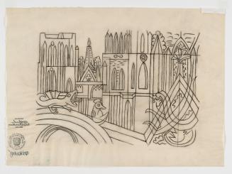 Alfred Wickenburg, Fassadendetails der Kathedrale St. Michael und St. Gudula in Brüssel, 1945/1 ...
