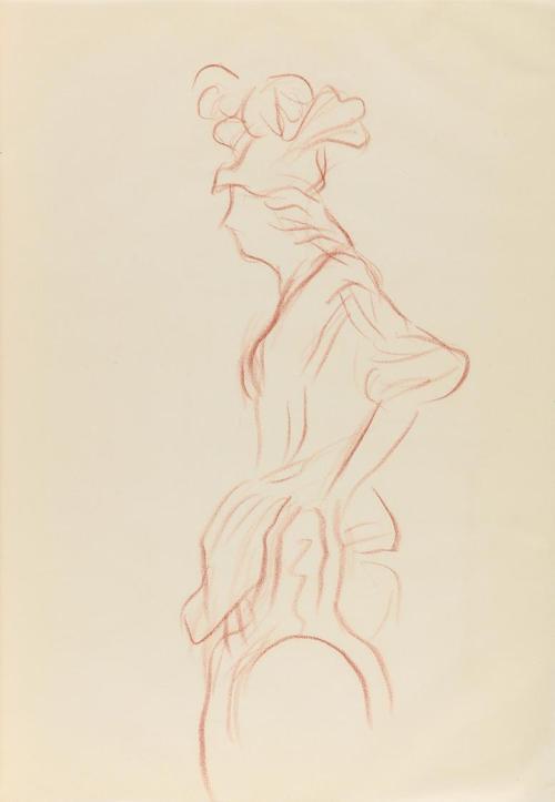 Alfred Wickenburg, Menschliche Figur, 1940, Rötel auf Papier, Blattmaße: 29,6 × 20,8 cm, Privat ...