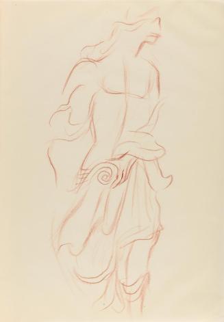 Alfred Wickenburg, Menschliche Figur, 1940, Rötel auf Papier, Blattmaße: 29,6 × 20,8 cm, Privat ...