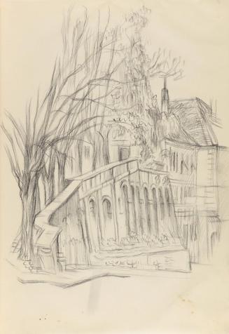 Alfred Wickenburg, Paulustorrampe, 1940, Bleistift auf Papier, Blattmaße: 29,8 × 20,8 cm, Priva ...