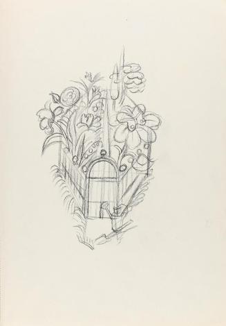 Alfred Wickenburg, Garten, 1944, Kohle auf Papier, Blattmaße: 31,8 × 22,5 cm, Privatbesitz
