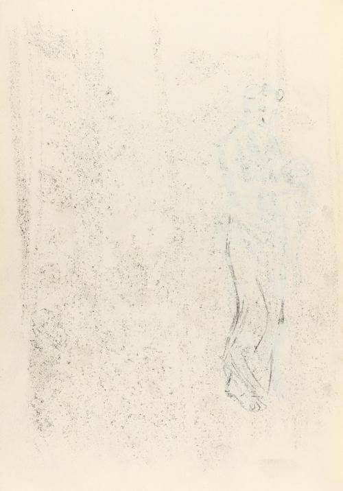 Alfred Wickenburg, Detailstudie zum Fuß des Aesculapius, 1944, Bleistift auf Papier, Blattmaße: ...