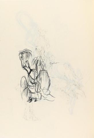 Alfred Wickenburg, Echo, 1944, Kohle auf Papier, Blattmaße: 31,8 × 22,5 cm, Privatbesitz