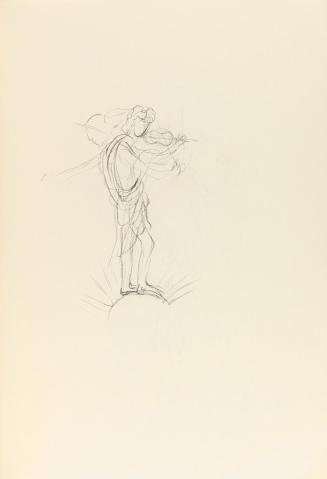 Alfred Wickenburg, Apollo und Merkur, 1944, Kohle auf Papier, Blattmaße: 31,8 × 22,5 cm, Privat ...
