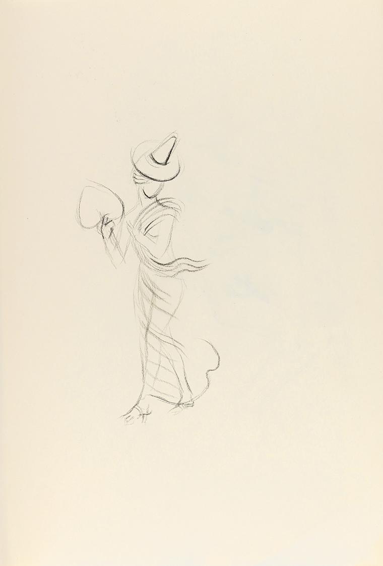 Alfred Wickenburg, Aglaia, 1944, Kohle auf Papier, Blattmaße: 31,8 × 22,5 cm, Privatbesitz