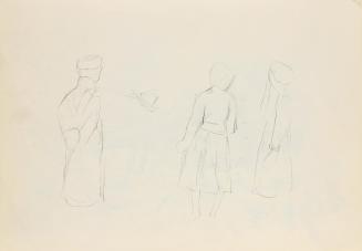 Alfred Wickenburg, Figurengruppe, 1944, Kohle auf Papier, Blattmaße: 22,5 × 31,8 cm, Privatbesi ...