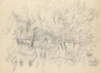 Alfred Wickenburg, Baumlandschaft, 1944, Kohle auf Papier, Blattmaße: 22,5 × 31,8 cm, Privatbes ...
