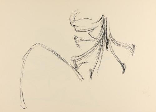 Alfred Wickenburg, Detailstudie einer Lilie, um 1950, Kohle auf Papier, Blattmaße: 21 × 29,5 cm ...