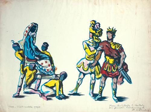 Alfred Wickenburg, Königin, König und Prinz, 1927/1928, Aquarell auf Papier, Blattmaße: 50,8 ×  ...