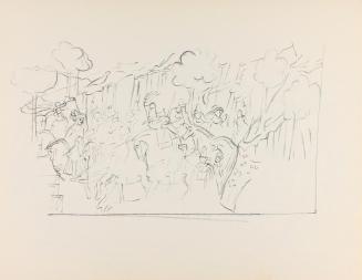 Alfred Wickenburg, Gesellschaft zu Perd, um 1961, Bleistift auf Papier, Blattmaße: 24 × 30,5 cm ...