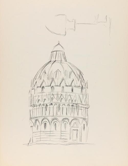 Alfred Wickenburg, Studie einer Kuppel, um 1961, Bleistift auf Papier, Blattmaße: 30,5 × 24 cm, ...