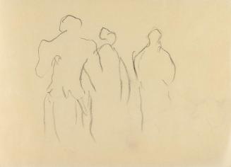 Alfred Wickenburg, Personenstudie, um 1960, Kohle auf Papier, Blattmaße: 14,8 × 20,5 cm, Privat ...