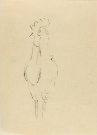 Alfred Wickenburg, Studie eines Hahns, um 1960, Kohle auf Papier, Blattmaße: 20,5 × 14,8 cm, Pr ...