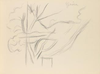 Alfred Wickenburg, Baumstudie mit Farbnotiz, um 1945, Graphit auf Papier, Blattmaße: 21 × 28,5  ...
