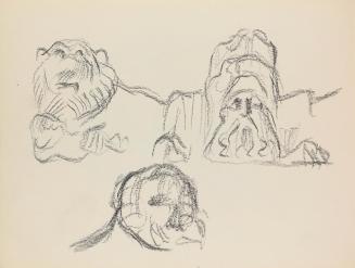 Alfred Wickenburg, Löwenfiguren, 1939, Graphit auf Papier, Blattmaße: 18 × 24 cm, Privatbesitz
