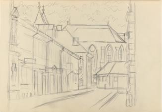 Alfred Wickenburg, Leechkirche, 1941, Bleistift auf Papier, Blattmaße: 20,7 × 29,7 cm, Privatbe ...