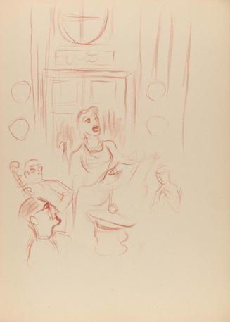 Alfred Wickenburg, Konzert, 1943, Rötel auf Papier, Blattmaße: 31,8 × 23 cm, Privatbesitz