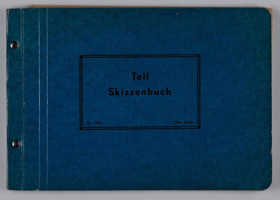 Alfred Wickenburg, Tell Skizzenbuch Nr. 1169, 1952, Rötel, Kohle Schwarze Kreide, Tusche und Bl ...