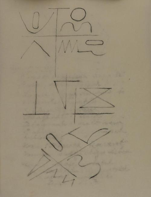 Alfred Wickenburg, Linienstudie, 1952, Kohle auf Transparentpapier, Blattmaße: 19,2 × 14,2 cm,  ...