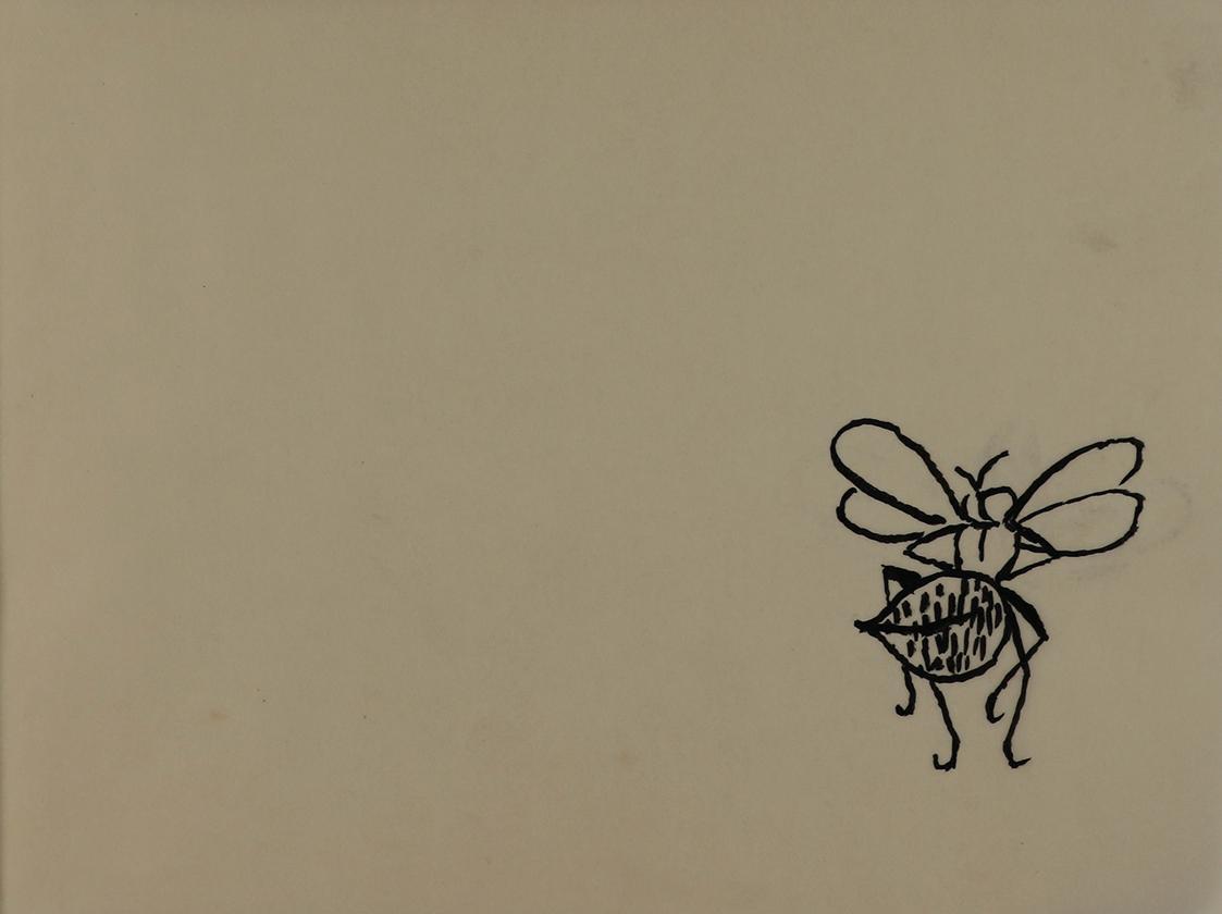 Alfred Wickenburg, Fliege, 1952, Tusche auf Transparentpapier, Blattmaße: 14,2 × 19,2 cm, Leihg ...