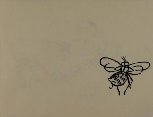 Alfred Wickenburg, Fliege, 1952, Tusche über Kohle auf Transparentpapier, Blattmaße: 14,2 × 19, ...