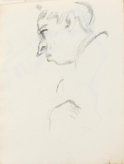 Alfred Wickenburg, Mann im Profil, um 1925, Graphit auf Papier, Blattmaße: 22,5 × 15,7 cm, Priv ...