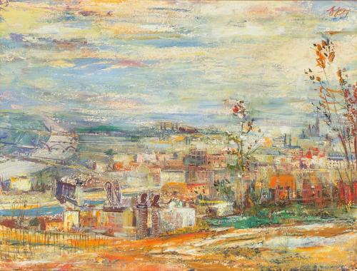 Otto Rudolf Schatz, Blick auf Wien vom Nussberg, um 1955, Öl auf Karton, 36 × 47,5 cm, Kunsthan ...