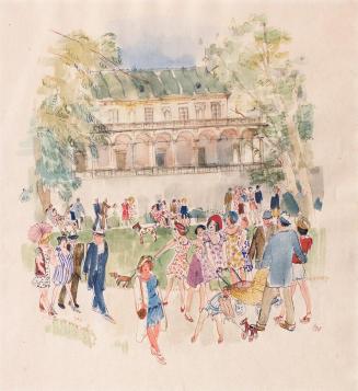 Otto Rudolf Schatz, Belvedere und Hofgarten in Prag, 1944, Aquarell auf Papier, 40,7 × 36,5 cm, ...