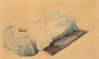 Otto Rudolf Schatz, Liegender Akt auf blauem Tuch, um 1930, Aquarell auf Papier, 20 × 29,8 cm,  ...
