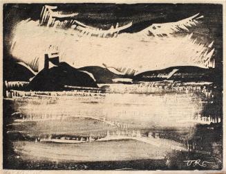 Otto Rudolf Schatz, Das Meer bei Neapel, 1923, Holzschnitt auf Japanpapier, 20 × 23,3 cm, Samml ...