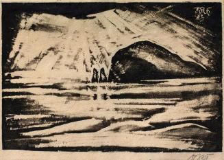 Otto Rudolf Schatz, Das Meer bei Capri, 1924, Holzschnitt auf Japanpapier, Blattmaße: 20 × 23,3 ...