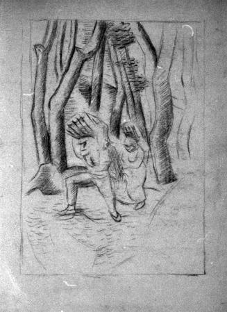 Alfred Wickenburg, Ästetragendes Paar I, 1938/1939, Rötel auf Papier, 62 × 48,5 cm, Verbleib un ...