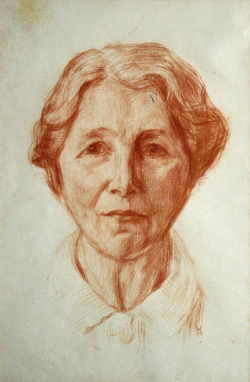 Alfred Wickenburg, Porträt Wilma Öhler, 1939, Rötel auf Papier, 43 × 28,5 cm, Verbleib unbekann ...