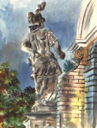 Alfred Wickenburg, Mausoleum in Ehrenhausen, 1942, Aquarell auf Papier, Lichte Maße: 61 × 48 cm ...