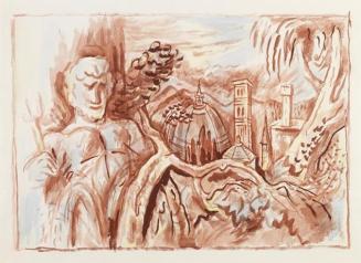 Alfred Wickenburg, Boboligarten Florenz, 1959, Aquarell auf Papier, Lichte Maße: 51,5 × 70,5 cm ...