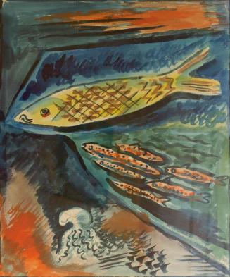 Alfred Wickenburg, Fische, um 1933, Aquarell auf Papier, Privatbesitz