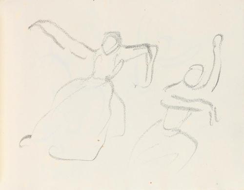 Alfred Wickenburg, Figuren in Bewegung, um 1925, Graphit auf Papier, Blattmaße: 15,7 × 22,5 cm, ...