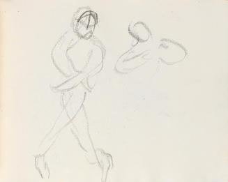 Alfred Wickenburg, Figuren in Bewegung, um 1925, Graphit auf Papier, Blattmaße: 15,7 × 22,5 cm, ...