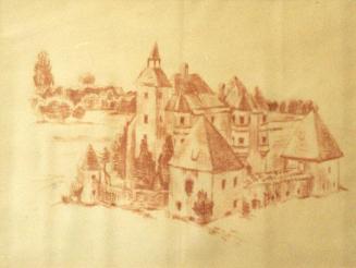 Alfred Wickenburg, Schloss Münichen, 1940/1945, Rötel auf Papier, Blattmaße: 27,8 × 40 cm, Verb ...