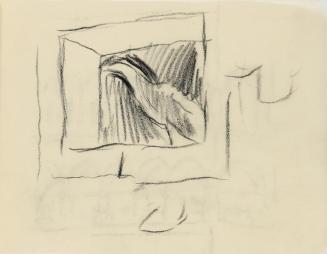 Alfred Wickenburg, Vogel in einer Maueröffnung, um 1940, Kohle auf Papier, Blattmaße: 15 × 19,5 ...