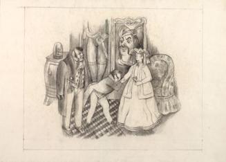 Illustration zu Nikolai Gogols "Die Toten Seelen": Szobakewitsch und Frau