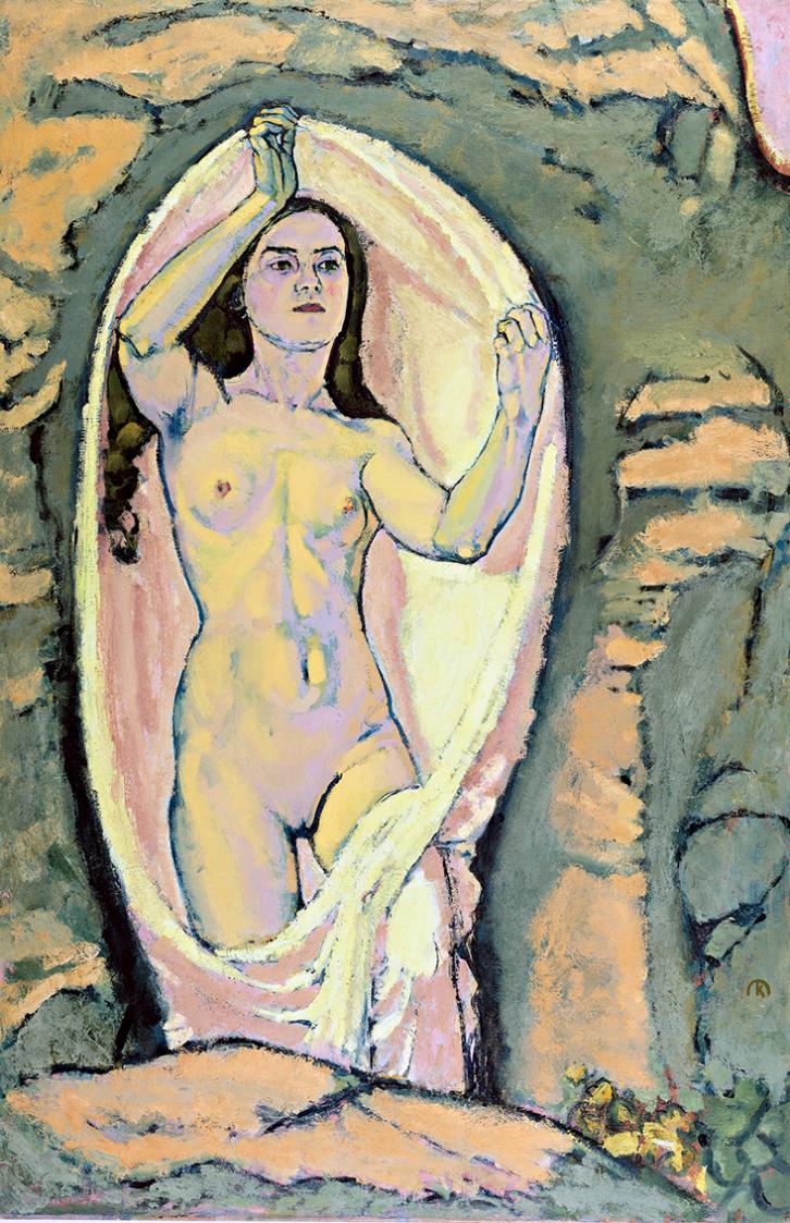 Koloman Moser, Venus in der Grotte I, um 1914, Öl auf Leinwand; Leinwand dubliert, Keilrahmen e ...